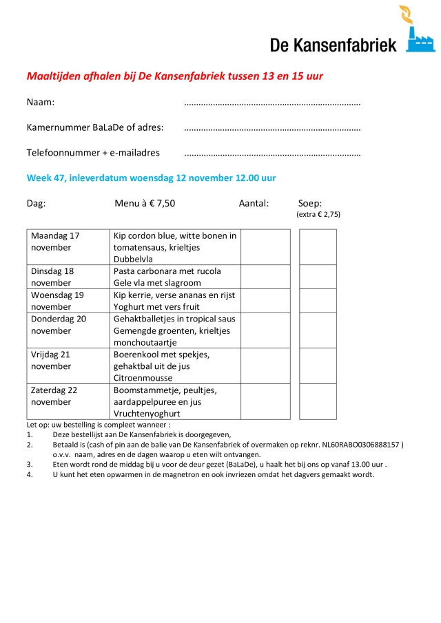 Bestellijst week 47 2025