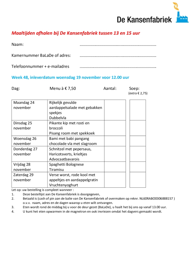 Bestellijst week 48 2025