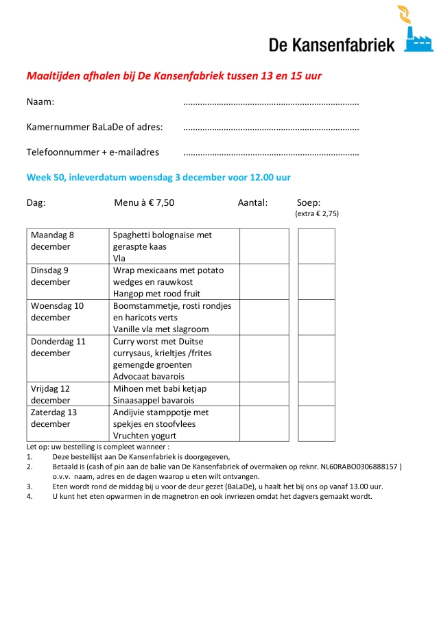 Bestellijst week 50 2025
