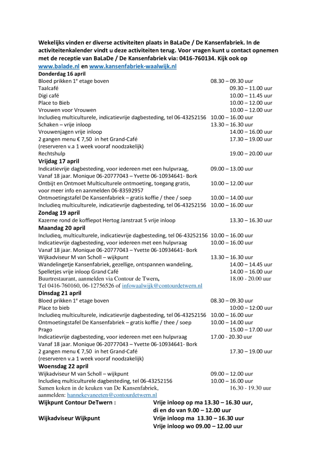 Week 16 april tm 22 april 2026