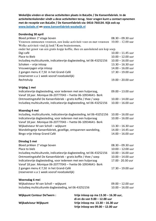 Week 30 april tm 6 mei 2026