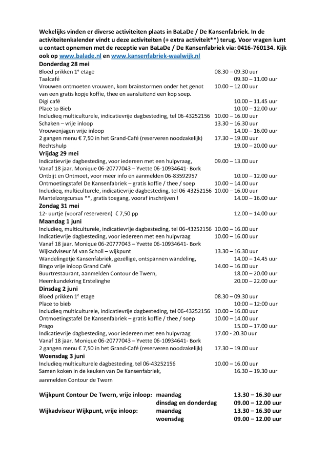 Week 28 mei tm 3 juni 2026