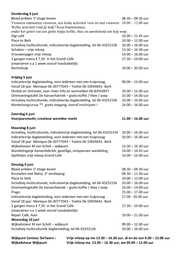 Week 4 tm 10 juni 2026