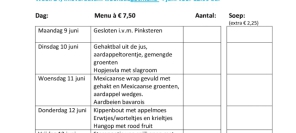 Weekmenu maaltijden week 24