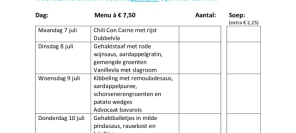Weekmenu maaltijden week 28