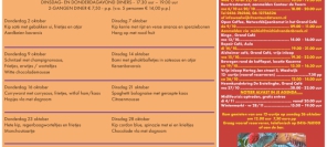 Dinsdag en donderdagavondmenus oktober 2025