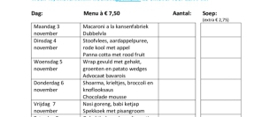 Weekmenu maaltijden week 45