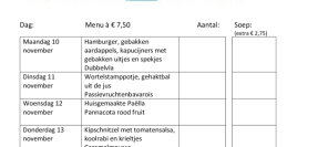 Weekmenu maaltijden week 46