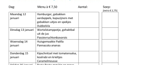 Weekmenu maaltijden week 3