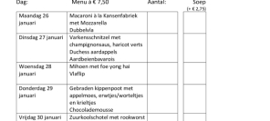 Weekmenu maaltijden week 5