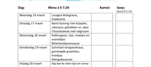 Weekmenu maaltijden week 12