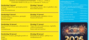 Dinsdag en donderdagavondmenus januari 2025